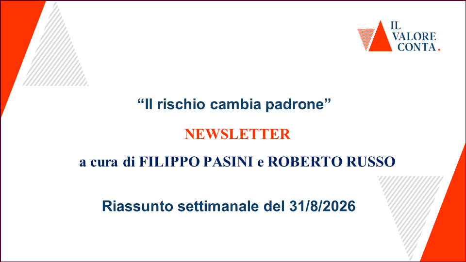 Riassunto settimanale del 31/8/2026 Riassunto settimanale del 31/8/2026