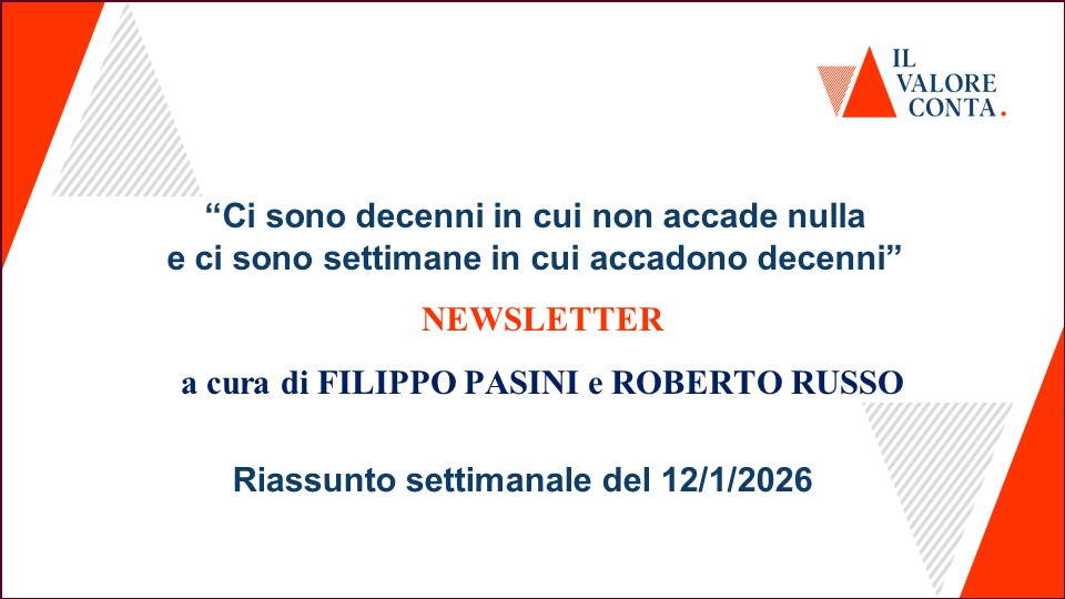 Riassunto settimanale del 12/1/2026 Riassunto settimanale del 12/1/2026